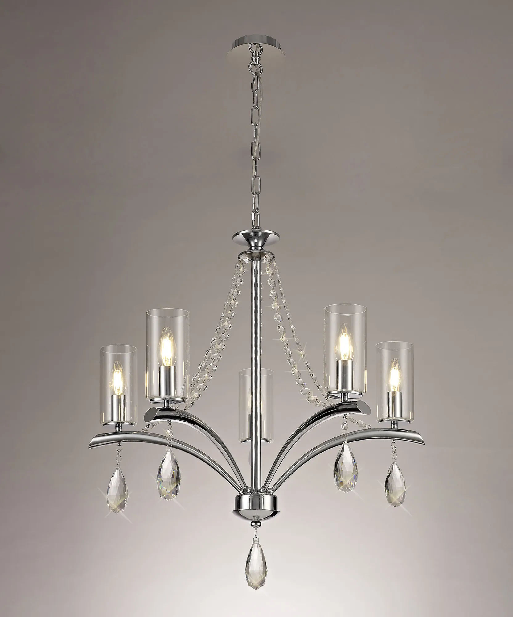 Rhea Crystal Ceiling Lights Diyas Multi Arm Crystal Fittings